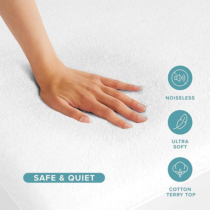 Bare Home Cal King Size Mattress Protector - 100% Waterproof & Breathable - Premium Cooling Mattress Cover - Protects Against Spills - Vinyl Free - Protect Your Mattress (California King, White)