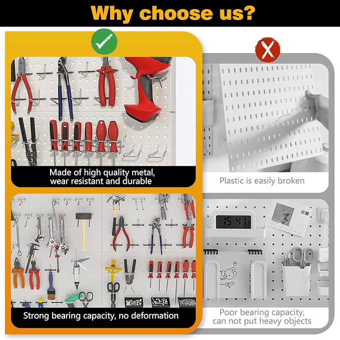 Ultrawall 2 Pcs Metal Pegboard Wall Panels, Peg Boards for Garage Tool Storage - Image 5