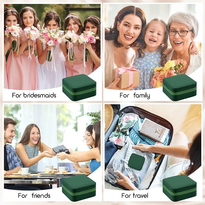 Taiyin Travel Jewelry Case, Bridesmaid Gifts Mini Jewelry Organizer, PU Leather Portable Earring Box for Women Girls - Image 6