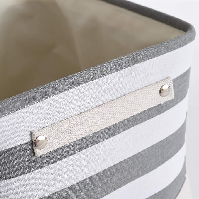 TheWarmHome Extra Large Cube Storage Bins Baskets for Organizing, Sturdy Fabric Storage Basket Cube W/Handles, Decorative Foldable Storage Baskets for Shelves Closet Nursery Toy (3 Pack 16×12×12inch) - Image 7