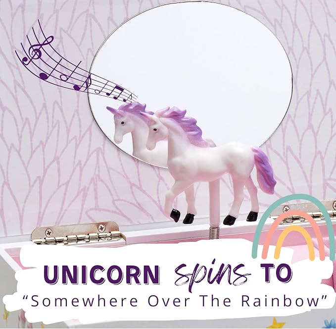 ABI + OLIE Kids Musical Jewelry Box for Girls 8-12 - Music Box for Girls - Princess Castle Unicorn Theme - Image 6