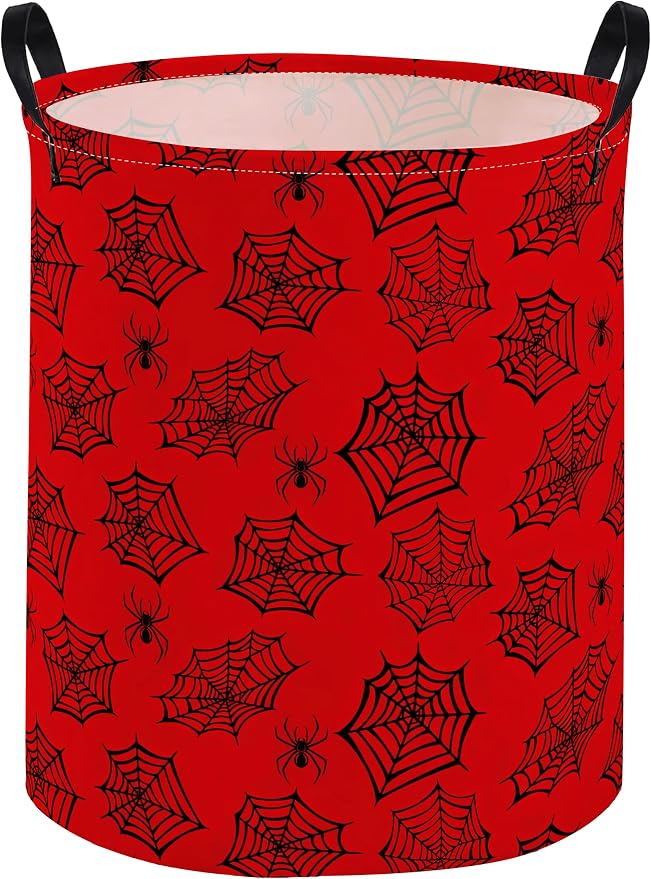 Kids Laundry Basket Spider Hamper for Nursery Boys Hamper Cute Kids Storage Bin Organizer Room Decor for Home(Red spider) by DDBASKET