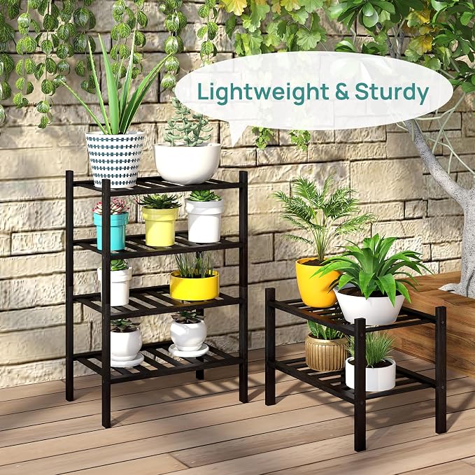 viewcare Black Small Shoe Rack for Entryway,2-Tier Bamboo Shoe Organizer for Hallway Closet, Free Standing Shoe Racks for Indoor Outdoor - Image 6