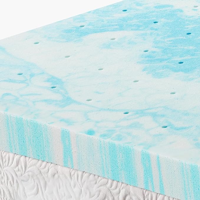 OLIXIS Gel Memory Foam Mattress Topper, Full 4 Inch, Cooling Gel Infused Soft Comfy Breathable, Pressure-Relieving, CertiPUR-US Certified