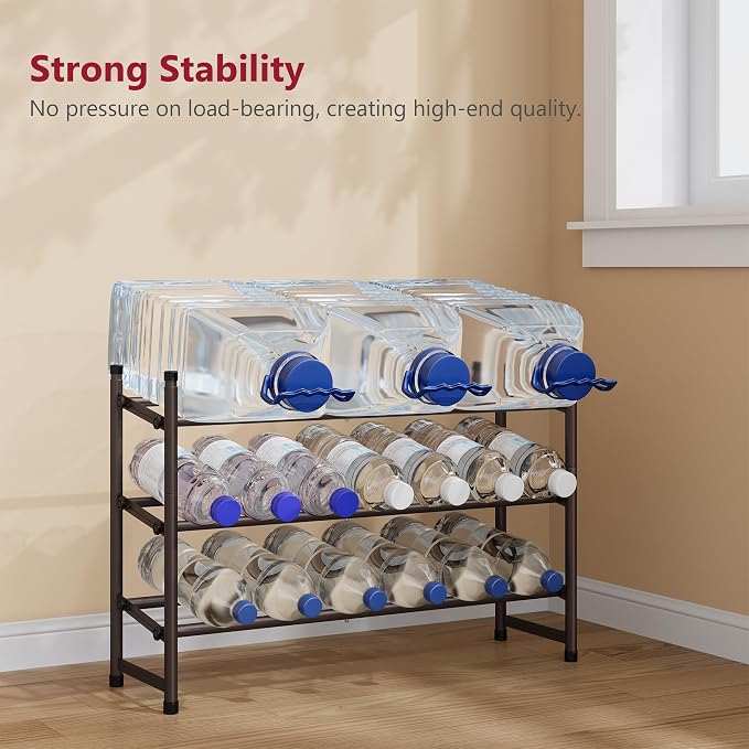 Tajsoon 3 Tier Expandable Shoe Rack for Closet, 28“-41“Adjustable & Stackable Shoe Shelf Storage, Metal Shoe Rack Organizer for Front Door Entrance, Closet, Garage, Entryway, Bronze - Image 4