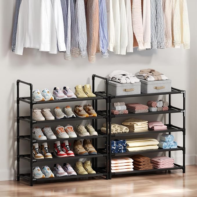 Shoe Rack, 10 Tier Shoe Storage Organizer Fit 30-35 Pairs Shoes,Metal Tall Shoe Shelf for Closet,Entryway,Garage,Bedroom,Cloakroom - Image 2