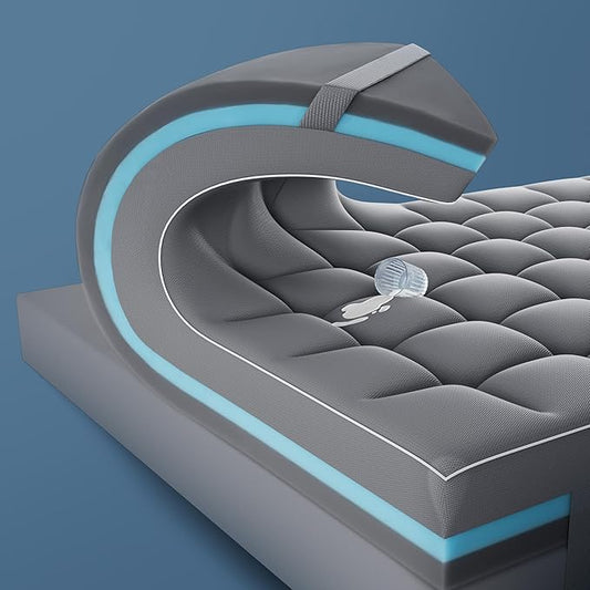 SLEEP ZONE Dual Layer 4 Inch Memory Foam Mattress Topper, 2 inch Cooling Gel Memory Foam Plus 2 inch Waterproof Removable Pillowtop Mattress Pad Cover, Comfort Support (King)