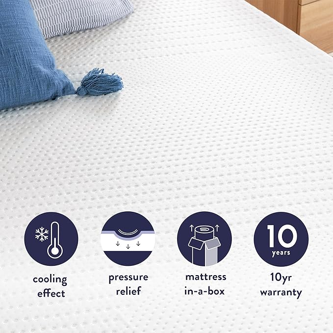 Best Price Mattress 5-Inch Full Gel Memory Foam Mattress, Medium Firm, Cooling Bed-in-a-Box for Kids & Adults