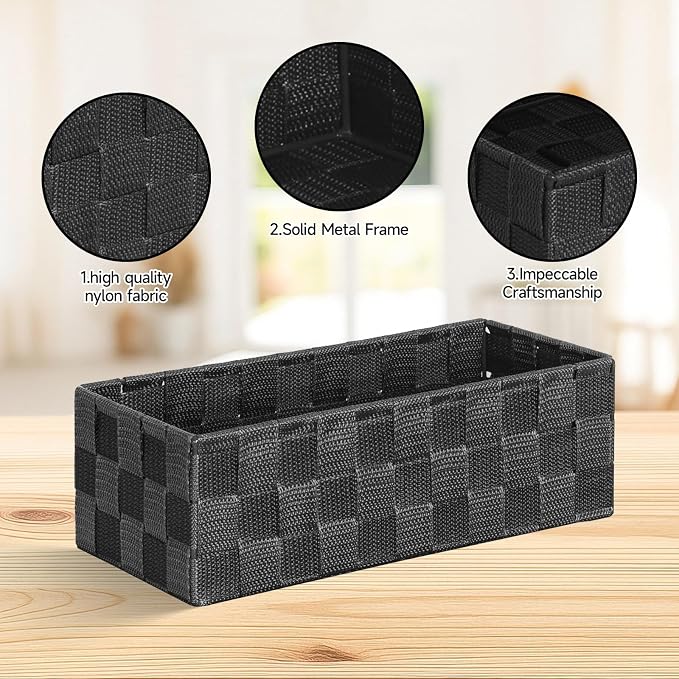 Posprica Woven Baskets, Storage Baskets for Organizing (Set of 8), Cube Baskets Bin Container Matching Storage Boxes Organizers for Pantry, Office, Shelves, Media-room - Image 5