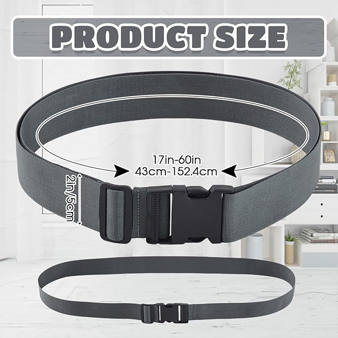 4 Pcs 60" x 2" Mattress Topper Straps Adjustable Memory Foam Packing Straps with Buckles for Home Mattress Moving or Storage, Dark Grey