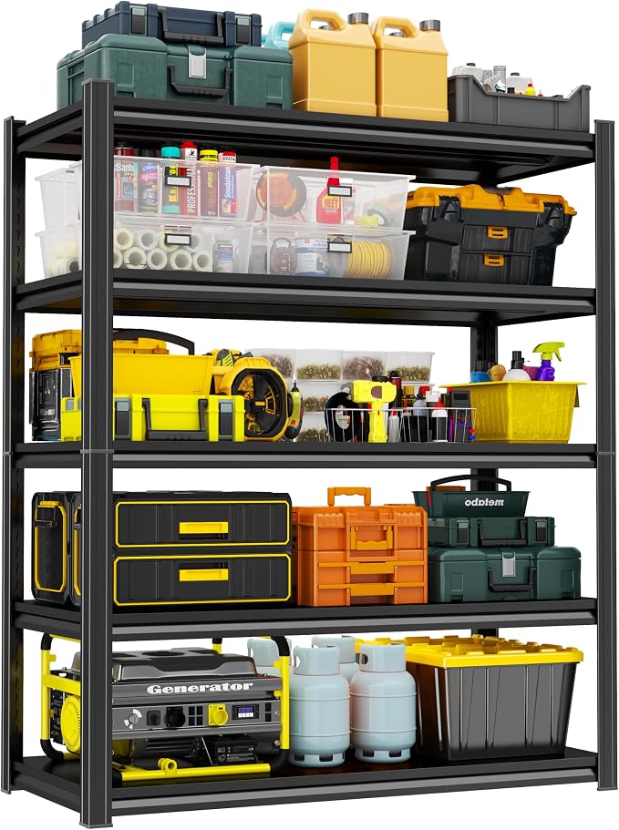 Garage Metal Shelving Unit, Storage Shelves 72''H*35''W*14''D Adjustable, Double-Layer Column with Reinforced Ribs, Heavy-Duty, Capable of Bearing 3020 lbs for Garage, Warehouse, Kitchen by Beaunatixx