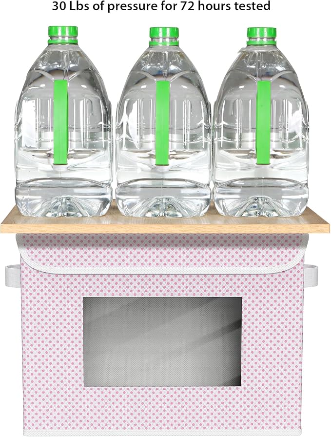 Univivi Fabric Foldable Storage Boxes [4-Pack] Large Collapsible Stackable Storage Bins with Lids, Closet Organizers and Storage Cube Basket for Home, Office, Bedroom (Pink, 17”x 12” x 12”) - Image 3
