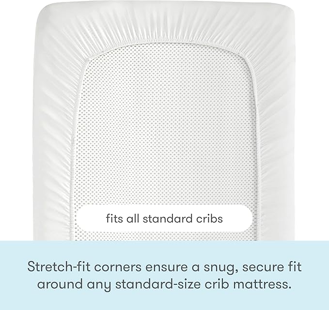 Newton Baby Essential Waterproof Crib Mattress Pad | Ultra-Breathable Layer for Comfort & Universal Fitted Skirt for Secure Fit | Machine Washable | Crib Mattress Protector Pad Waterproof, 1 Pack
