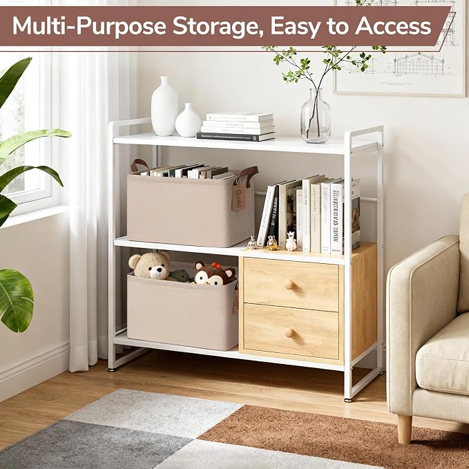 CHICVITA 4 Pack Large Storage Baskets for Shelves, Collapsible Towels Organizer Bins with Metal Frame, Closet Organizers and Storage Basket for Toys, Blankets, 16.8" x 11" x 9.8", Brown - Image 6
