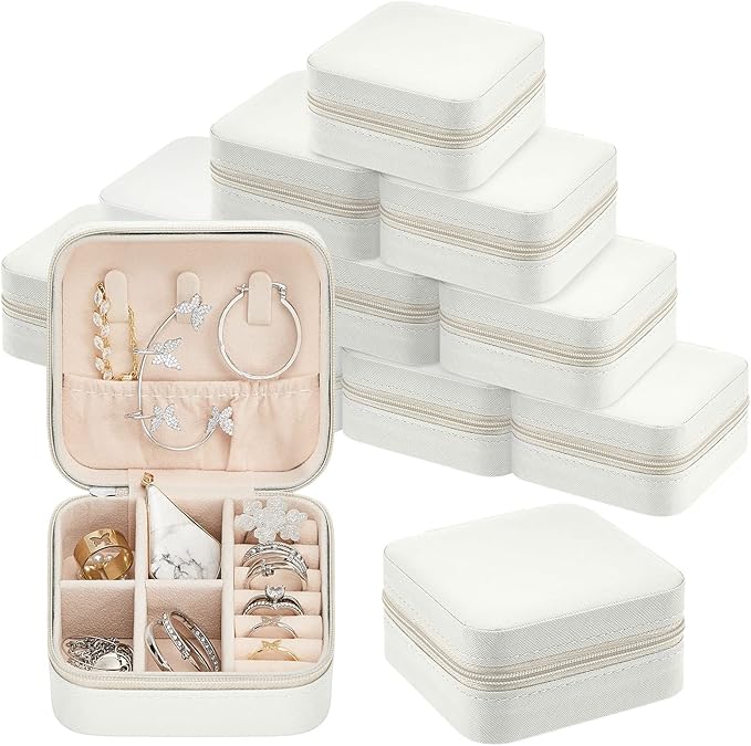 Taiyin Travel Jewelry Case, Bridesmaid Gifts Mini Jewelry Organizer, PU Leather Portable Earring Box for Women Girls by Taiyin