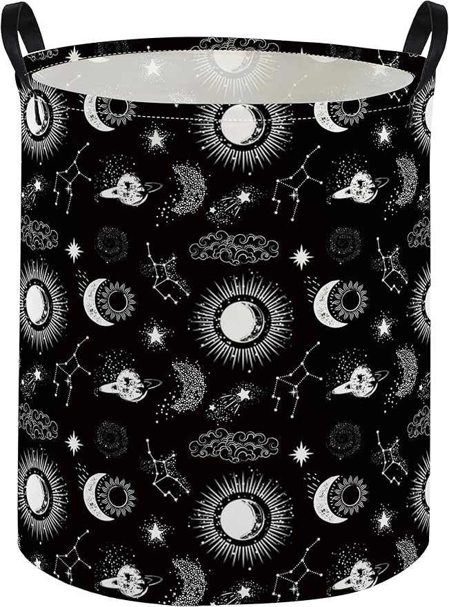 Kids Laundry Basket Star Hamper for Nursery Hamper Cute Kids Storage Bin Room Decor for Home(Black) by DDBASKET