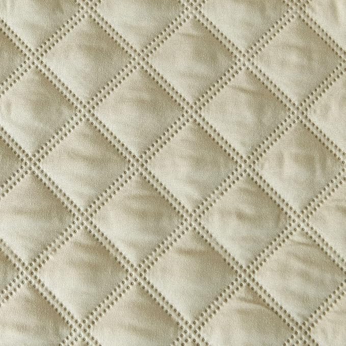 jejeloiu Khaki Quilted Mattress Pad, 100% Waterproof Breathable Full Bedding Fitted Sheet Mattress Protector 14" Deep Pocket Cotton Snow Down Alternative Filling Mattress Cover (Full,Khaki)