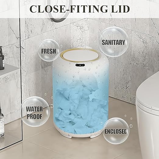 Automatic Motion Sensor Bathroom Trash Can with Lid, 3 Gallon Touchless Trash Bin, Smart Plastic Electric Garbage Cans Small White Wastebasket for Office, rv, Bedroom, Living Room - Image 4
