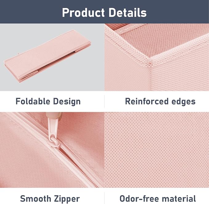 DIMJ Drawer Organizer Clothes Storage - 24 Pack Baby Dresser Organizer for Nursery, Foldable Closet Drawer Organizer Bins for Bedroom Organization, Fabric Storage Dividers for Socks, Underwears, Bras - Image 7