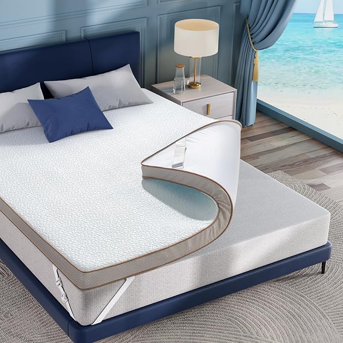 BedStory Cooling Mattress Topper King Size, 3 Inch Gel Infused Memory Foam Topper with Cool-to-Touch Removable Cover, Pressure Relief & Deep Refresh Sleep, CertiPUR-US Certified