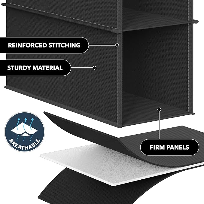 Simple Houseware 10 Shelves Closet Hanging Shoe Organizer, Black - Image 4