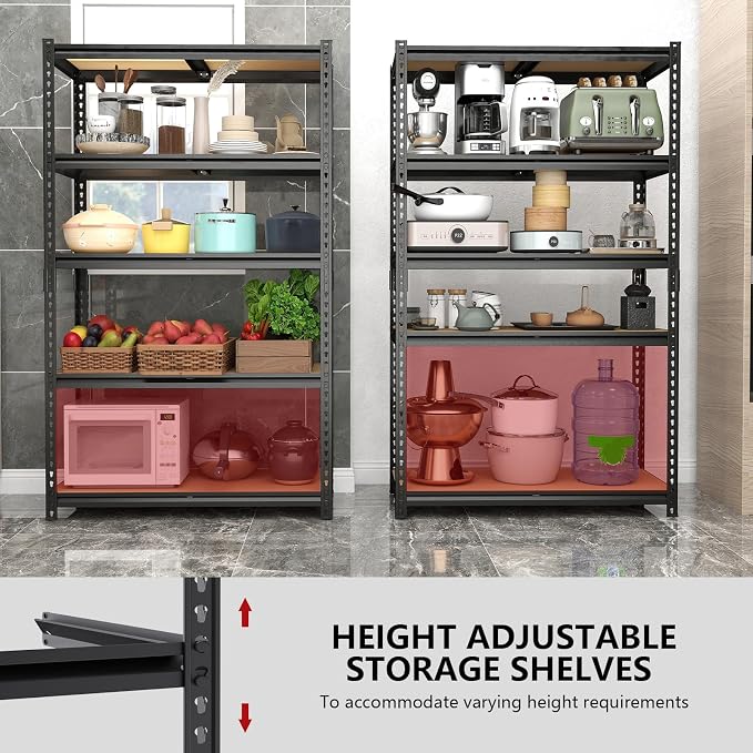 72" H Garage Storage Shelves,Storage Shelves Heavy Duty,2400LBS Metal Shelving Units,Adjustable Garage Shelving Heavy Duty for Garage Storage,Warehouse,16"x35.5"x72 - Image 6