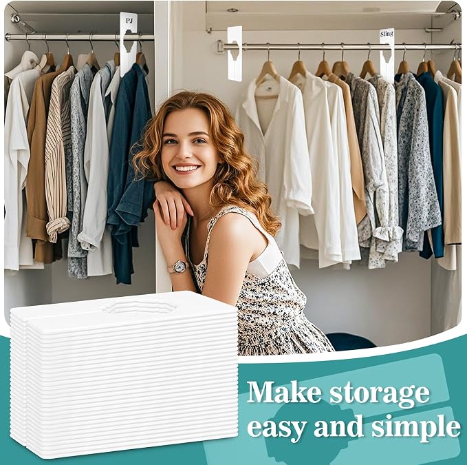 Sukh 30PCS Rectangular Closet Dividers - Plastic Closet Shelf Dividers For Clothes Organization Clothing Rack Tags Label for Wardrobe Retail Store Boutique Supplies Sturdy Durable No Burrs (White) - Image 8