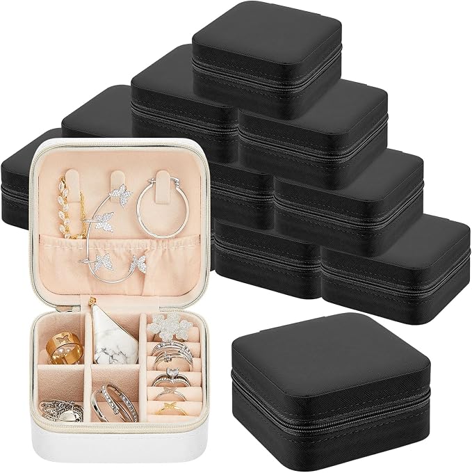 Taiyin Travel Jewelry Case, Bridesmaid Gifts Mini Jewelry Organizer, PU Leather Portable Earring Box for Women Girls by Taiyin