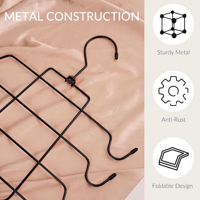 ZEDODIER 4 Pack Tank Top Hanger Space Saving, Bra Hangers for Closet Organizer, Hanging Bra Organizer Tank Tops Holder with 32 Hooks, Metal Closet Organizers and Storage Small Space Solutions, Black - Image 6