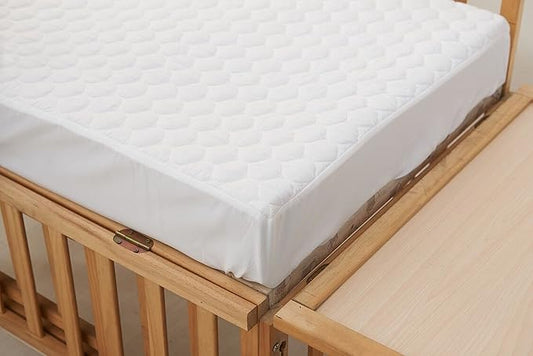 Elegant Comfort 100% Waterproof Fitted Crib and Toddler Protective Mattress Protector Pad Cover, White
