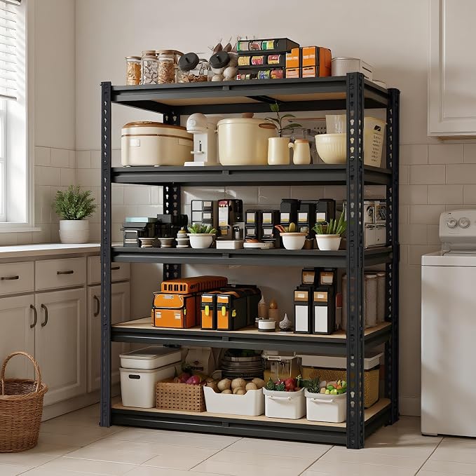Garage Storage Shelves 2PCS, 60'' H Shelving Units and Storage, 2400 LBS Heavy Duty Shelving, Metal Garage Shelves for for Basement, Warehouse, Pantry, Closet, Kitchen 12" x 28'' x 60'' - Image 9