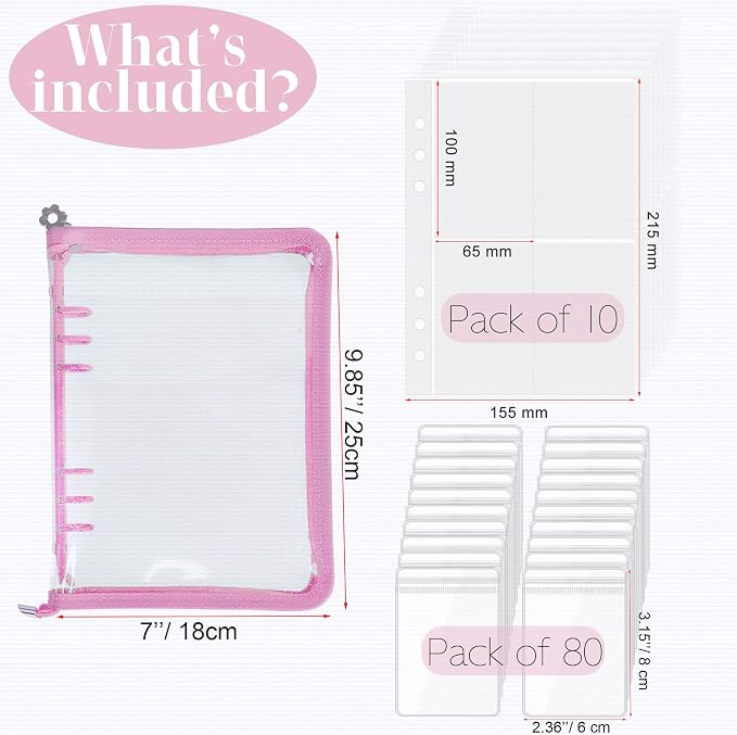 Earring Organizer Case Travel Jewelry Organizer Transparent Jewelry Storage Book for Necklace Bracelet Ring Holder with Small Clear Zippered Pouch - Image 4