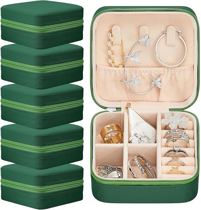 Taiyin Travel Jewelry Case, Bridesmaid Gifts Mini Jewelry Organizer, PU Leather Portable Earring Box for Women Girls by Taiyin