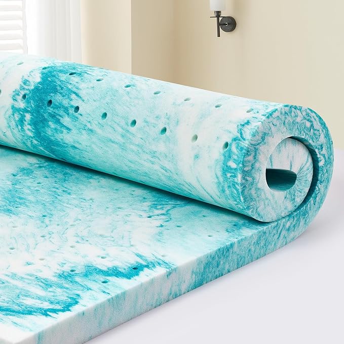 2 inch Memory Foam Mattress Topper Queen Size Bed, Gel Infused Memory Foam Mattress Pad for Back Pain Relief, 60x80 Inches