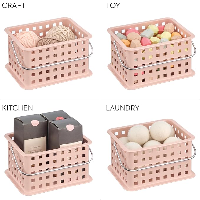 iDesign Small Shower Caddy with Handle, Portable Shower Organizer for Dorm or Bathroom, 3-Pack, Pink - Image 8