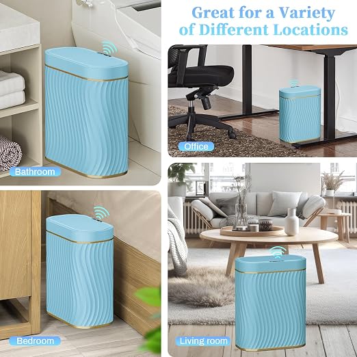 Ogikey Bathroom Small Trash Can with Automatic Touchless Lid, 2.6 Gallon Smart Garbage Can Narrow Waterproof Trash Bin for Bedroom, Office, Living Room - Image 6