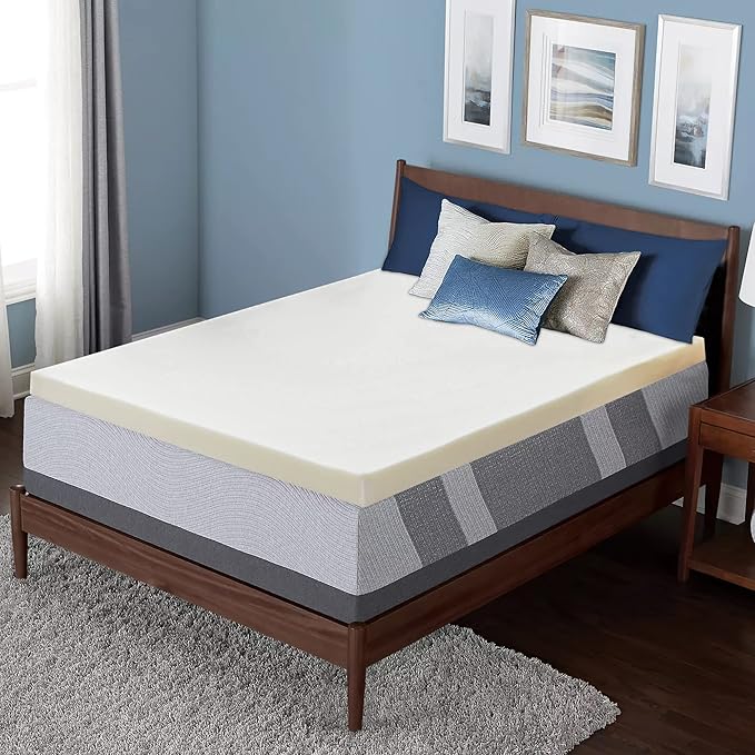 Treaton, 2-Inch High Density Medium Firm Foam Mattress Topper, CertiPUR-US Certified for Superior Comfort and Support, Twin, Green