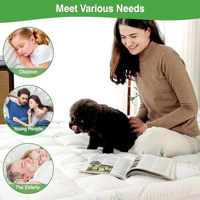 Full Mattress Pad Cover, Viscose Made from Bamboo Pillow Top Cooling Mattress Topper for Full Size Bed, 6-21 inches Deep Pocket, 54x75 inches