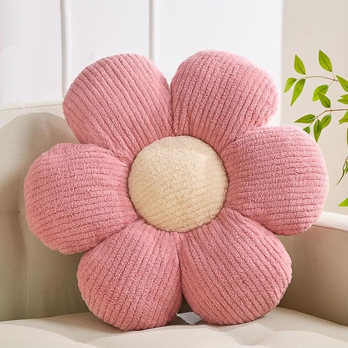 XIAIJIA Flower Pillow Flowers Shaped Pillow Cushion Decorative Daisy Pillow for Bed Cute Throw Pillow Flower Floor Pillow Soft Seat Cushion Pink Cushion 19.6"