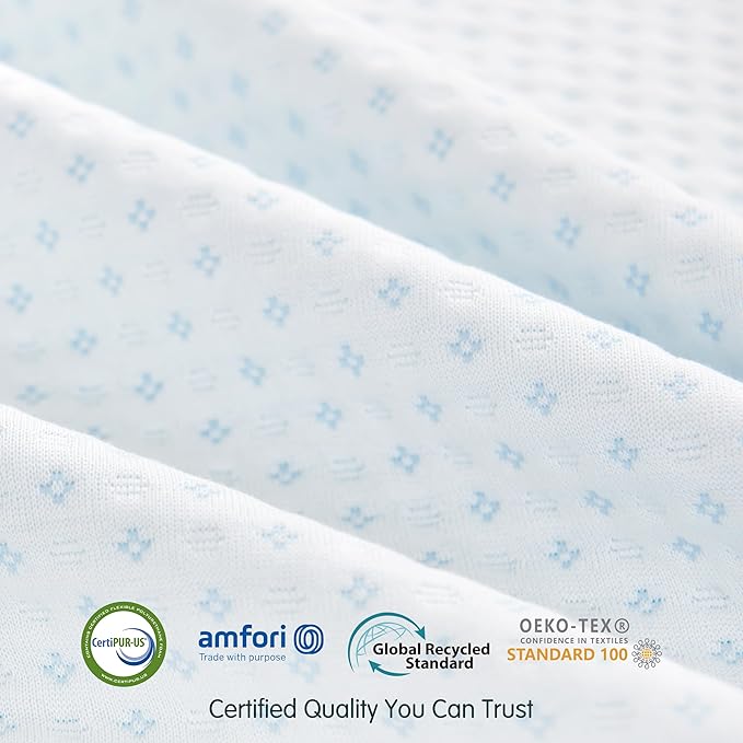 SyMax Memory Foam Mattress Topper, Gel Infused Foam Topper, Breathable Bed Topper with Cover, Pressure Relieving, CertiPUR-US Certified, 4 Inch(White Cover), King Size
