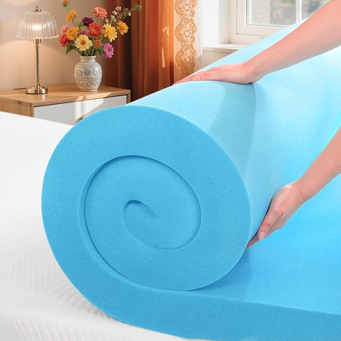 SyMax Memory Foam Mattress Topper, Gel Infused Foam Topper, Breathable Bed Topper, Pressure Relieving, CertiPUR-US Certified, 3 Inch, Queen Size