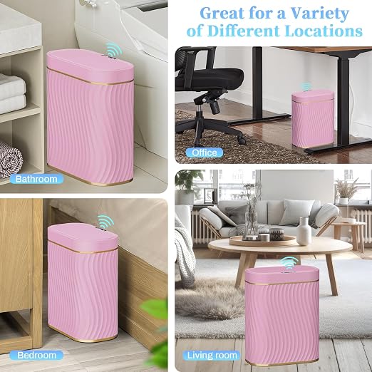 Ogikey Bathroom Small Trash Can with Automatic Touchless Lid, 2.6 Gallon Smart Garbage Can Narrow Waterproof Trash Bin for Bedroom, Office, Living Room - Image 6