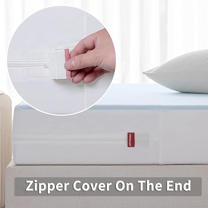 JET'S HOME Twin XL Zippered Mattress Encasement - 6 Sided Waterproof Mattress Protector with Zipper - Machine Washable Mattress Cover Fits 10-15 Inches