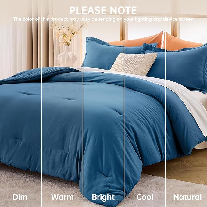 MUXHOMO Full Comforter Sets, All Season Ultra Soft Down Alternative Bedding - 3 Piece Lightweight Bed Set Includes 1 Comforter (82"x86") and 2 Pillow Shams (20"x26"), Teal