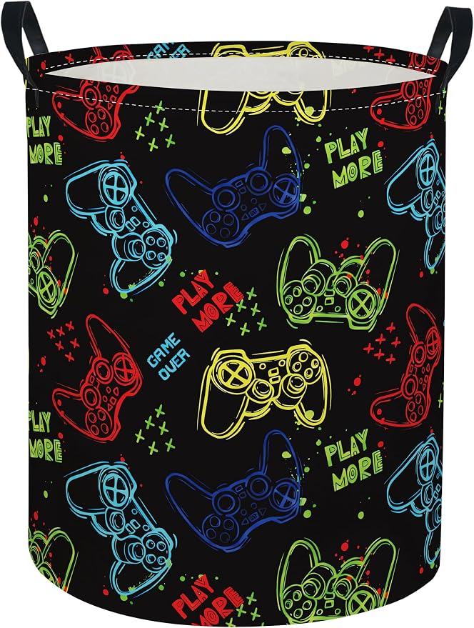 Baby Laundry Hamper kids laundry Basket Waterproof Laundry Bag for Bedroom Toy Clothes Organizer Room Décor(Game) by Unknown