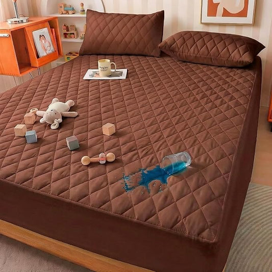 Mattress Cover, Waterproof Mattress Cover, Full-Size Ultra-Soft and Breathable, Machine Washable, Suitable for Home, Bedroom, and Hotel Use.(Brown Twin)