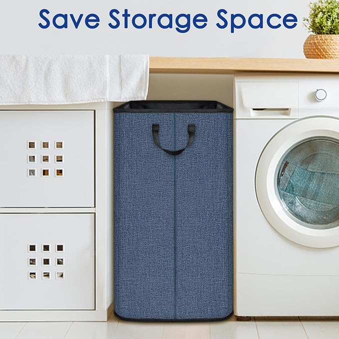 SNIGJAT Large Laundry Hamper, Tall Laundry Hamper with Sturdy Handles, Hampers for Laundry, Rectangular Dirty Clothes Hamper for Bedroom, Extra Large Laundry Basket for Clothes Toys, 80 L - Image 5