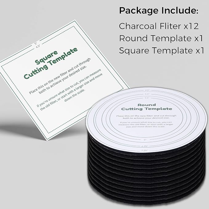 Perfnique Compost Bin Charcoal Filters, 12 Pack Filter Replacement for Compost Bucket, Kitchen Compost Bin Countertop Filters, Longer Lasting Activated Carbon Filters for Kitchen Pail Composter - Image 3