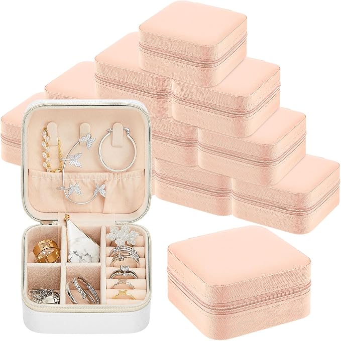 Taiyin Travel Jewelry Case, Bridesmaid Gifts Mini Jewelry Organizer, PU Leather Portable Earring Box for Women Girls by Taiyin