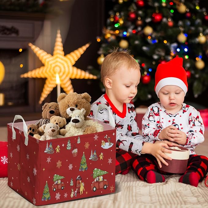 Winnie Theme Christmas Storage Basket,Hamper Winnie Baby Stuff Collapsible Storage Bin Laundry Hamper With A Waterproof PE Coating,Perfect Decoration for Baby Boy Girl Shower - Image 6